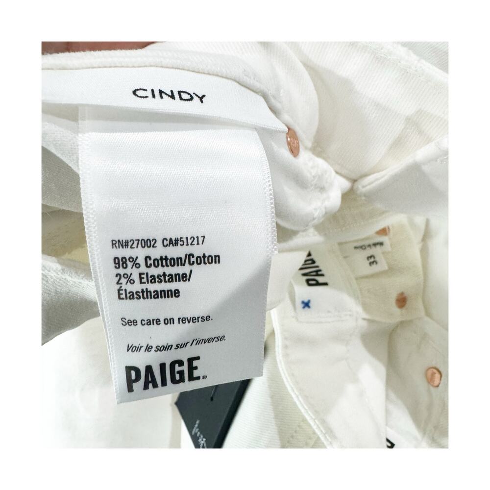 Paige Cindy High Rise Straight Leg Jeans Tonal Ecru White Size 33 NWT - Picture 12 of 12
